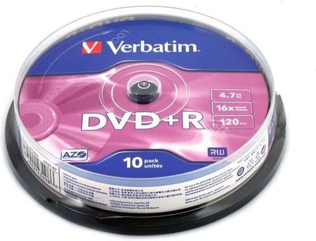 Verbatim DVD+R 4.7GB 16x Cake 10szt (43498)