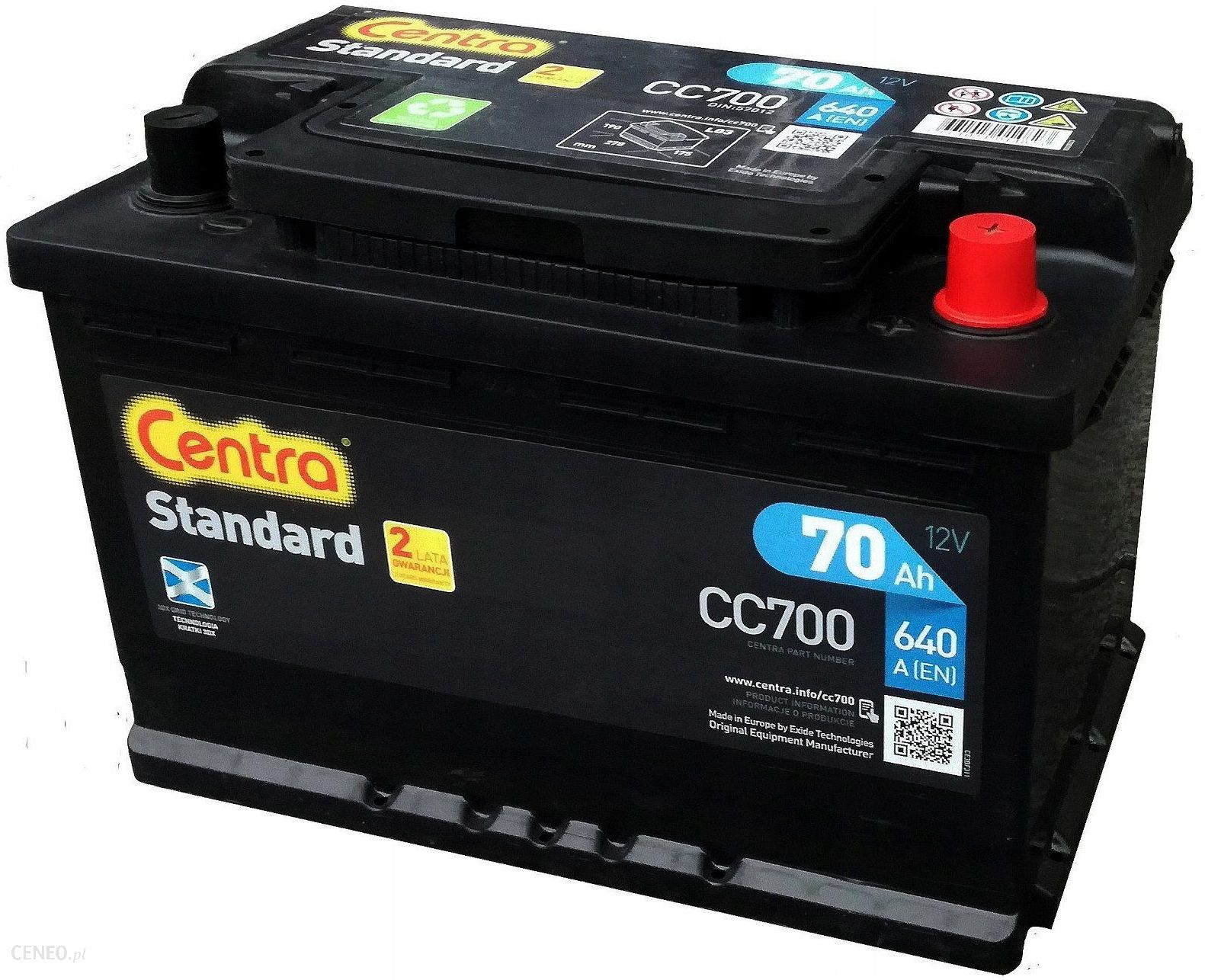 Centra Standard Cc700 12V70Ah 640A (P+)