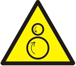 Tdc Znak Ostrzeżenie Przed Ruchomymi Rolkami Wg Iso 7010 - Instrukcje i znaki BHP