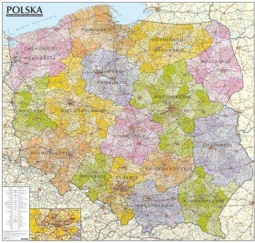 mapa samochodowa polski na komputer Mapa ścienna ExpressMap Polska Mapa Ścienna Administracyjno 