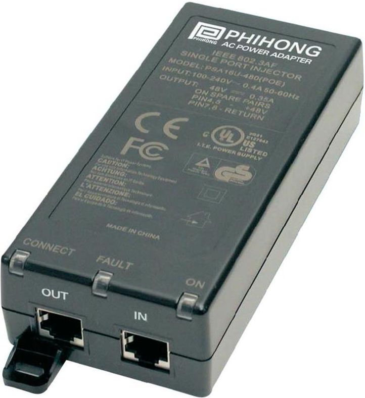 Phihong PSA16U-480(POE)-R Power Supply,AC-DC,48V@0.32A,90-264V In,Pwr