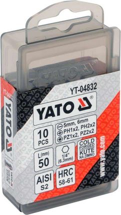 Yato Zestaw grotów do wkrętarki 50mm 10 szt mix YT-04832