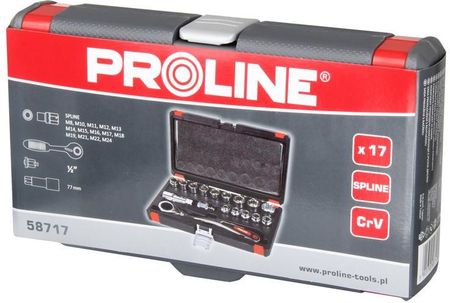 Proline Zestaw kluczy nasadowych przelotowych Spline 17 szt. 58717 - zdjęcie 2