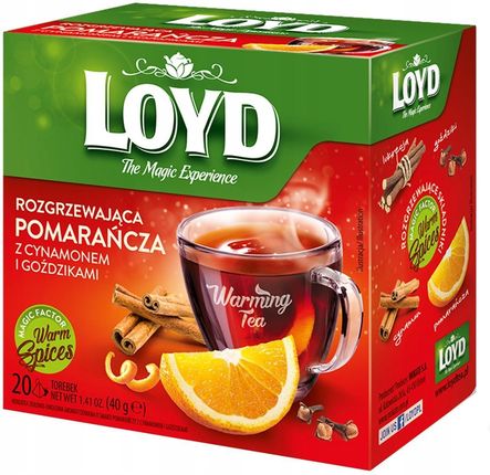 LOYD TEA Rozgrzewająca herbata z pomarańczą, cynamonem i goździkami 20x2g