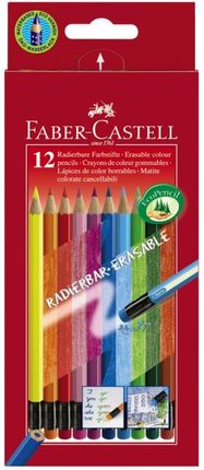 Faber-Castell Kredki Ścieralne Z Gumką 12 Kolorów Fc116612 Fc148