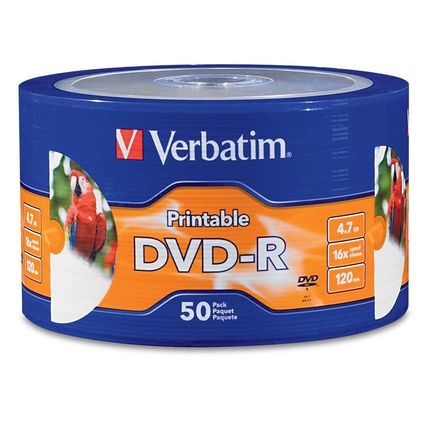 VERBATIM DVD-R 4.7GB 16X DO NADRUKU SPINDEL 50 SZT. NO ID BRAND (97167)