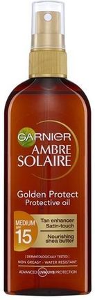 Garnier Ambre Solaire Golden Protect olejek do opalania SPF 15SPF 15 (stopień ochrony przeciwsłonecznej) (Protective Oil) 150ml