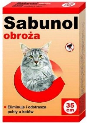 Sabunol Obroża przeciw pchłom dla kota czerwona 35 cm