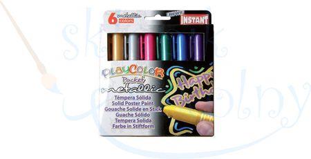 Stabilo Farby W Sztyfcie Playcolor Pocket Mettalic, 6 Kolorów