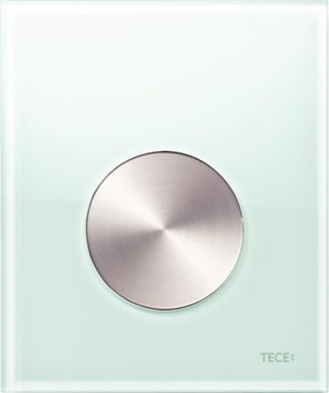 TECE Przycisk spłukujący ze szkła do pisuaru TECEloop, szkło zielone, przycisk stal szczotkowana 9.242.662