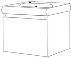 Antado Forma Negro szafka podwieszana pod umywalkę 40x52,5x29,5 cm biały detal biały (FPM-140-55BT-1200/WS) - zdjęcie 1
