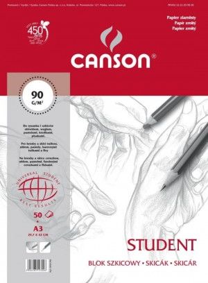 CANSON Blok szkicowy Student A3 90 g/m2