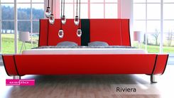 Estilo Łóżko Tapicerowane Riviera Skóra Naturalna 200x200 rv