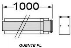 Vaillant rura przedłużająca koncentryczna 60/100 mm, 1,0 m PP (303903) - Systemy kominowe