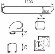 Zdjęcie Vaillant poziome wyprowadzenie przez dach koncentryczny (dawne 303922)  [0020219516] - Halinów