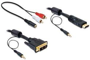 DELOCK Kabel HDMI(M)-DVI-D(M)(18+1) +Audio 2m Single Link (84455)