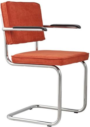 Zuiver krzesło Ridge Rib z podłokietnikami pomarańczowe (1006052)
