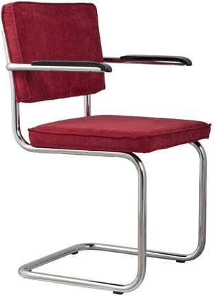 Zuiver krzesło Ridge Rib z podłokietnikami czerwone (1006051)