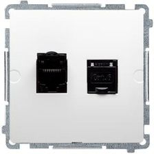 Zdjęcie Kontakt Simon Basic Moduł (biały) Gniazdo Komputerowe Podwójne Ekranowane BM62E.01/11 - Stary Sącz