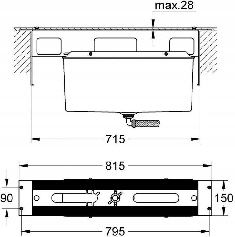 Grohe element montażowo-odwodnieniowy do baterii wannowych 29037000