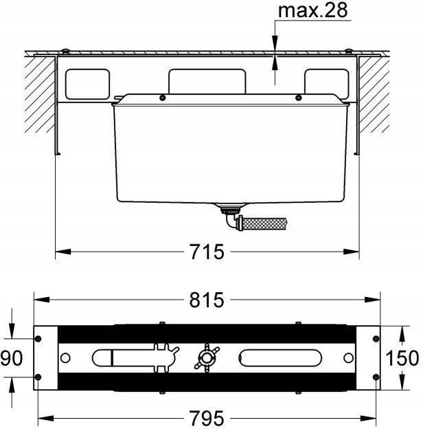 Grohe element montażowo-odwodnieniowy do baterii wannowych 29037000