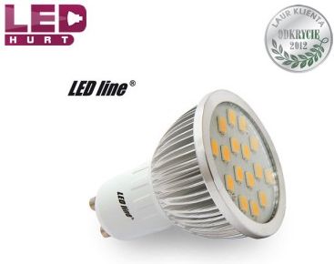 LED Line 16 LED SMD5630 GU10 Biała Ciepła 6W Przetwornica CCD LGU1016SMD5630WW-LW