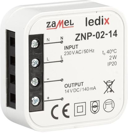 Ledix Zamel Zasilacz ZNP-02-14 14 V DC 2 W LDX10000027