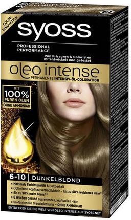 Syoss Oleo Intense farba do włosów trwale koloryzująca z olejkami 6-10 Ciemny Blond 115ml