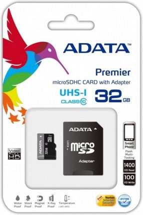 ADATA CARD microSDHC 32GB Class 10 UHS-I (AUSDH32GUICL10-RM3BKBL)