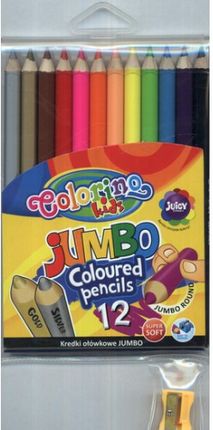 Colorino Kredki Ołówkowe Okrągłe Jumbo 12 Kolorów + Temperówka