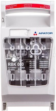 Apator Rozłącznik Bezpiecznikowy Rbk 000-E 160A (63-823191-051)