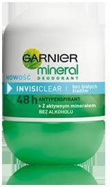 Garnier MINERAL Dezodorant INVISI CLEAR 50ml roll-on - zdjęcie 1 Garnier MINERAL Dezodorant INVISI CLEAR 50ml roll-on