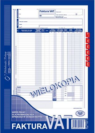 Michalczyk Druk Faktura Vat Netto A4 /100-1/ Nowa