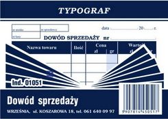 Typograf Druk Dowód Sprzedaży Paragon 1051