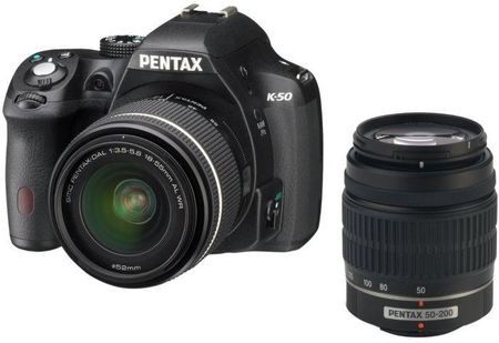 Lustrzanka Pentax K-50 Czarny + 18-55mm + 50-200mm - Ceny i