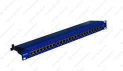 Zdjęcie EMITER PANEL KROSOWY 19 24 X RJ45 STP KAT.6 1U Z PÓŁKĄ NIEBIESKI TYP (DCN/PPFA674EKS248C6) - Żagań