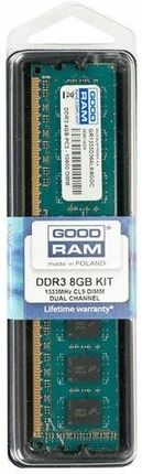 Pamięć RAM GOODRAM DDR3 8GB 1333MHz CL9 DIMM (GR1333D364L9/8G)