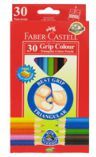 Zestaw Kredek Faber-Castell Zawierający 30 Różnych Kolorów + Temperówka . Kredki Mają Ergonomiczny Kształt W Przekroju Trójkątny Dzięki Czemu