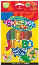 Zdjęcie Colorino Kids Kredki ołówkowe Jumbo 6 kolorów naturalne drewno + temperówka 33121PTR - Ślesin