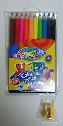Colorino Kredki Ołówkowe Okrągłe Jumbo 10 Kolorów + Temperówka
