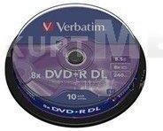 VERBATIM DVD+R10-pack Double layer/8x/8.5GB/spindle (23942436669)