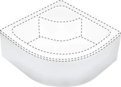 Zdjęcie Deante Deep Osłona Brodzika Półokrągła 80x80cm Biały KTD_042O - Ciechanów