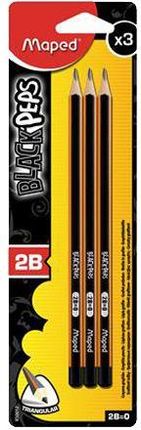 Maped - Ołówek Blackpeps 2B, 3 Szt. 850012