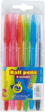 Starpak Zestaw 6 Kolorowych Długopisów