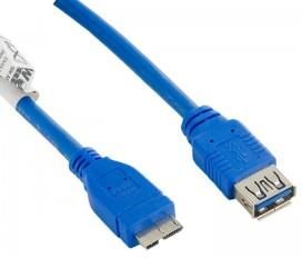 4World Kabel USB 3.0 AF- Micro BM 3.0m niebieski (8973)