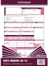 Zdjęcie Druk Karta drogowa na samochody osobowe Sm 101 A5 Typograf 02063 - Tomaszów Lubelski