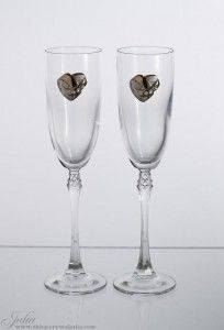 Crystal Julia Kieliszki kryształowe do szampana weselne 2 szt, poj. 200 ml 3497