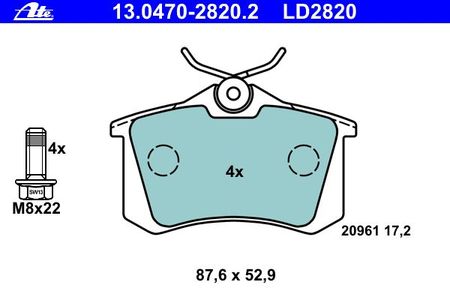 Ate Klocki Hamulcowe 13.0470-2820.2