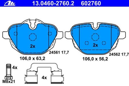 Ate Klocki Hamulcowe 13.0460-2760.2