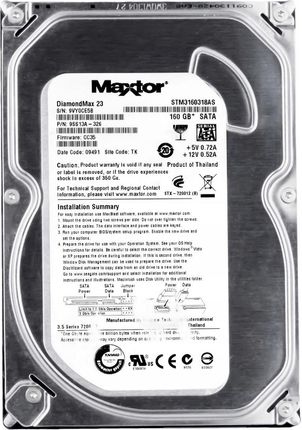 Maxtor DiamondMax 23 160GB 8MB 7200rpm SATA2 3,5cala (STM3160318AS)